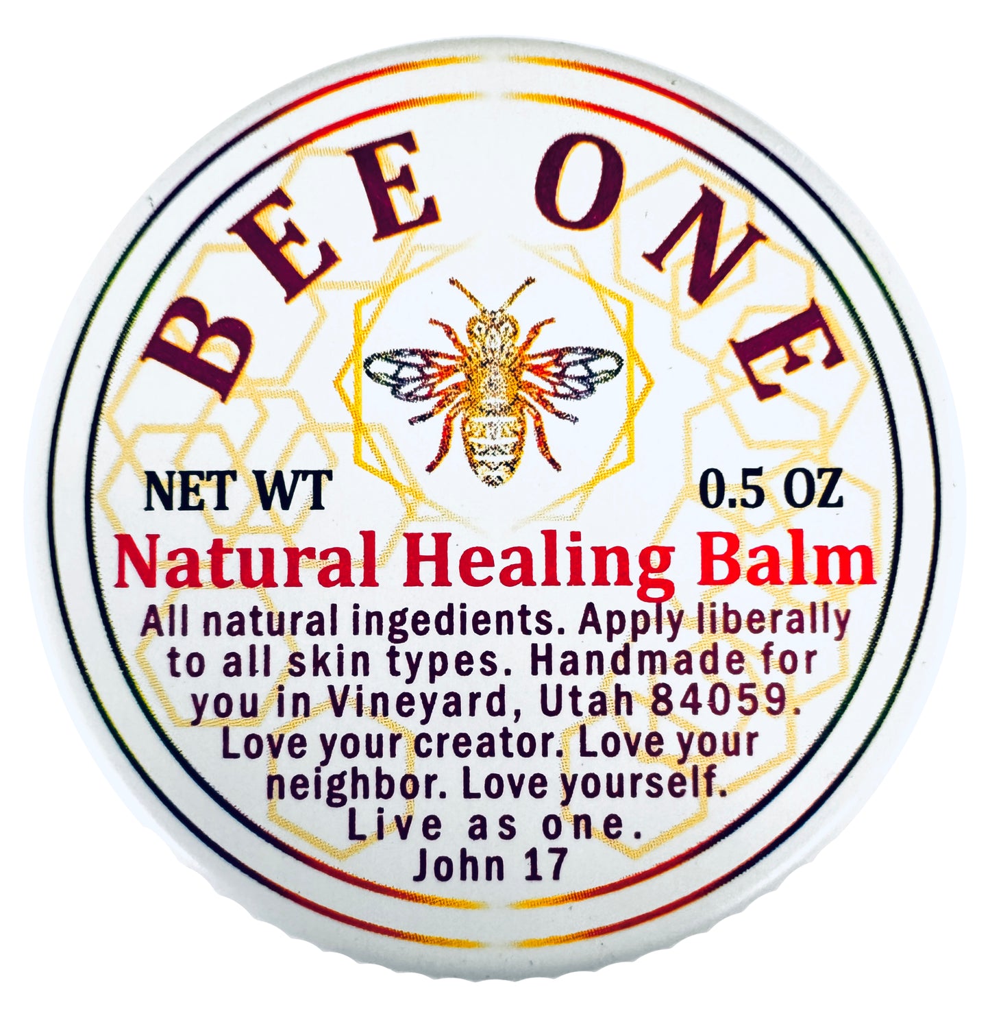 Bee One Original Natural Healing Balm, Pocket Size Tin (0.5 fl oz)